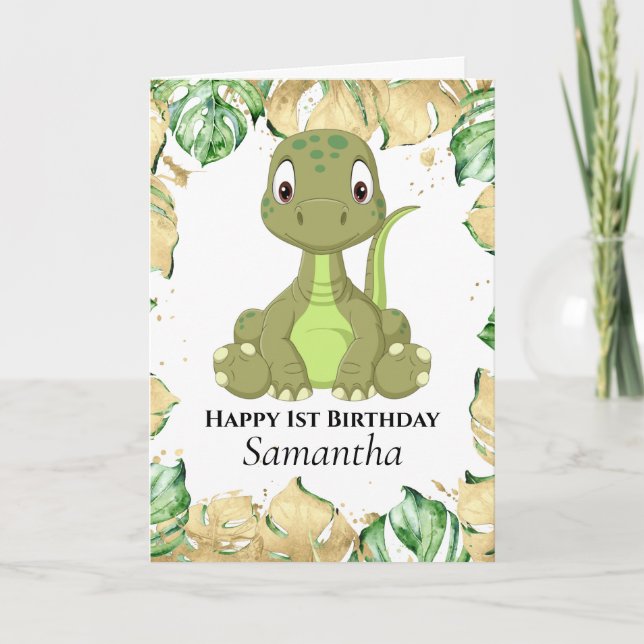 Dinosaur T Rex Birthday Jurassic Card (Front)