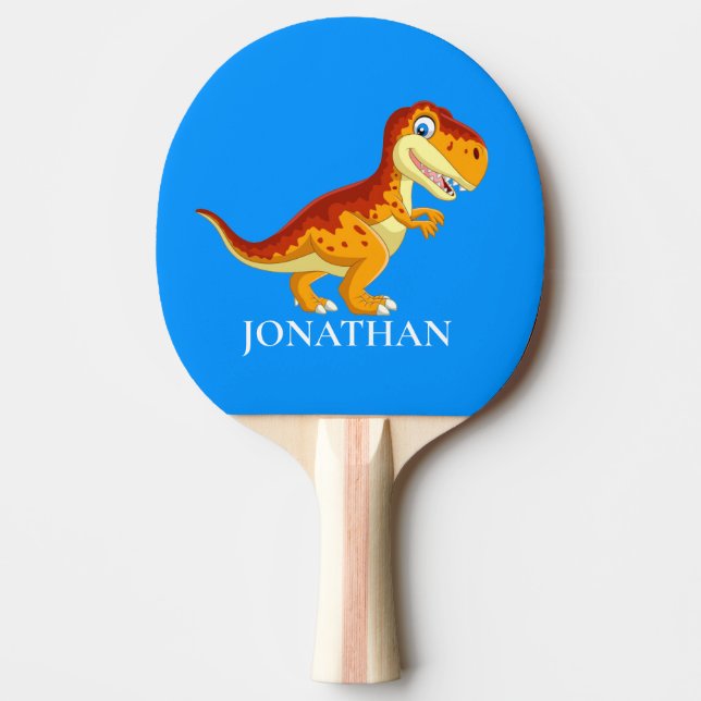 Dinosaur T Rex BLUE BOY Ping Pong Paddle (Front)
