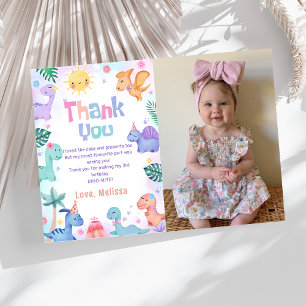 Dinosaur T-Rex Carte de remerciements photo d'anni