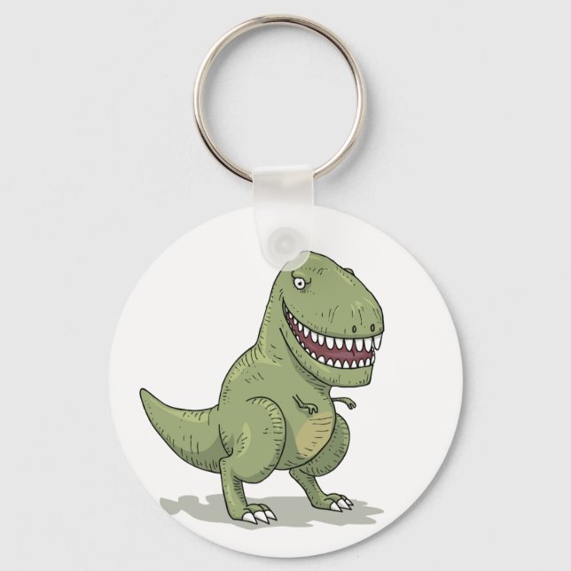 Dinosaur T Rex Cartoon Keychain (Front)