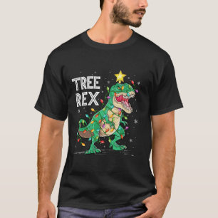 Dinosaur T Rex Christmas Lighting Tree Rex Dinosau T-Shirt