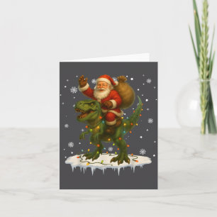 Dinosaur T Rex Christmas Santa Boys Men Girls Xmas Card