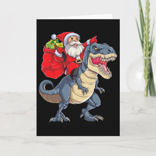 Dinosaur T Rex Christmas Santa Boys Men Girls Xmas Card
