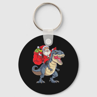 Dinosaur T Rex Christmas Santa Boys Men Girls Xmas Keychain