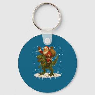 Dinosaur T Rex Christmas Santa Boys Men Girls Xmas Keychain