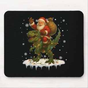 Dinosaur T Rex Christmas Santa Boys Men Girls Xmas Mouse Pad
