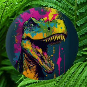 Dinosaur T Rex Colourful 2 Inch Round Button