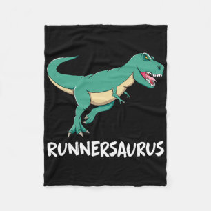 Dinosaur T-rex Dino Funny Exercise Cardio Running  Fleece Blanket