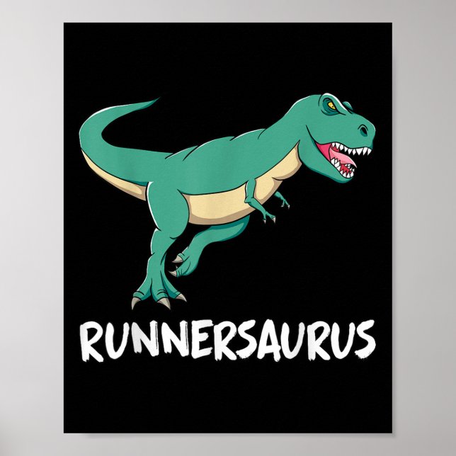 Dinosaur T-rex Dino Funny Exercise Cardio Running  Poster (Front)