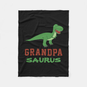 Dinosaur T-Rex Dino Granddad Abuelo Grandpasaurus Fleece Blanket