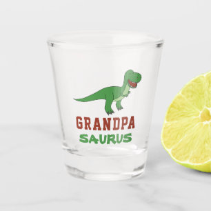 Dinosaur T-Rex Dino Granddad Abuelo Grandpasaurus Shot Glass