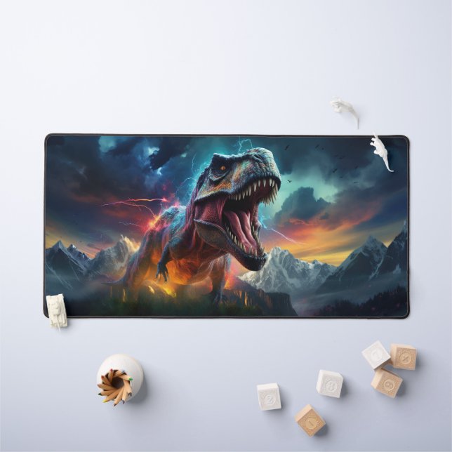 Dinosaur T-Rex Dino Monts Stormy (Tableau pour enfants)