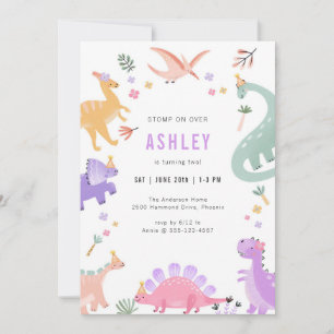 Dinosaur T-Rex Dino Party Kids Birthday Invitation