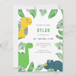 Dinosaur T-Rex Dino Party Kids Birthday Invitation