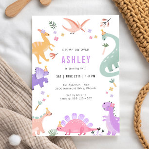 Dinosaur T-Rex Dino Party Kids Birthday Invitation