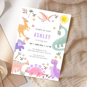 Dinosaur T-Rex Dino Party Kids Birthday Invitation