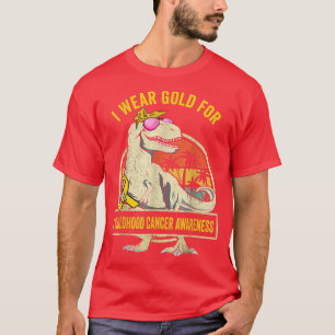 Dinosaur T-rex I Wear Gold For Childhood Cancer Aw T-Shirt