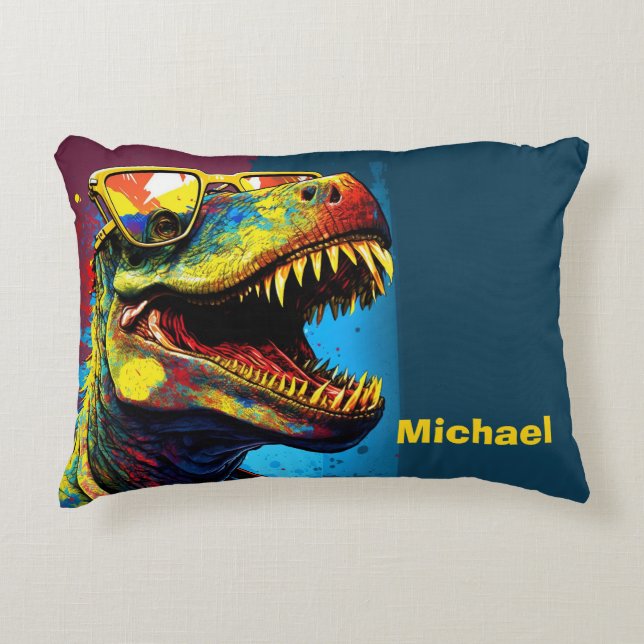 Dinosaur T Rex Jurassic Cool  Accent Pillow (Front)