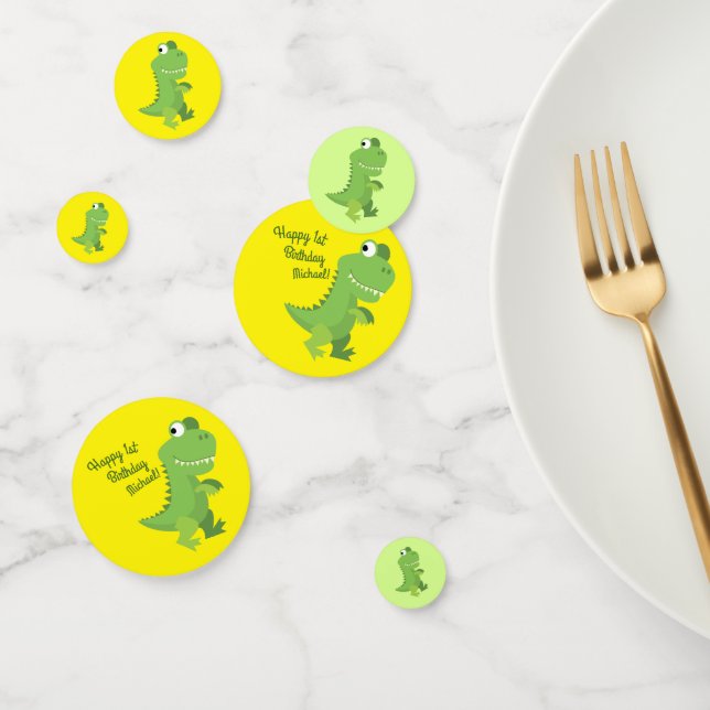 Dinosaur T-rex Kids 1st Birthday Dino Party Confetti (Group)