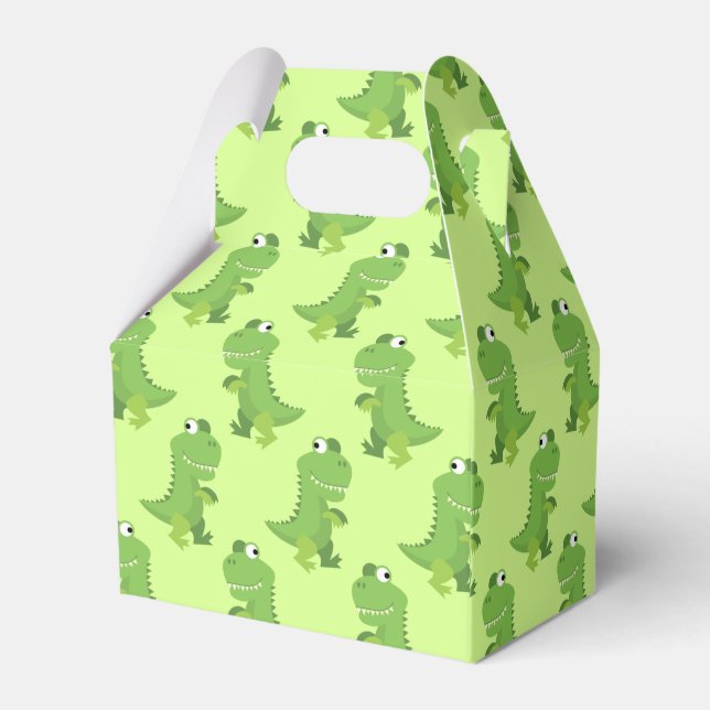 Dinosaur T-rex Kids 1st Birthday Dino Party Favor Box (Back Side)