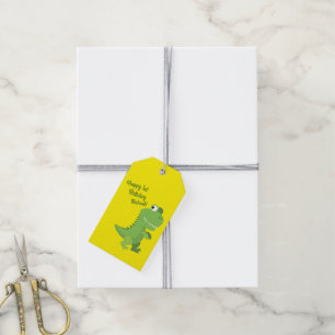 Dinosaur T-rex Kids 1st Birthday Dino Party Gift Tags