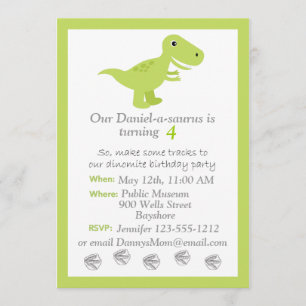 Dinosaur T-rex kids Birthday invitation customize