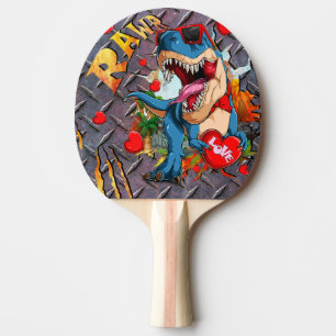Dinosaur T Rex Love Ping Pong Paddle