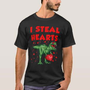 Dinosaur T Rex Lover I Steal Hearts Valentine's Da T-Shirt