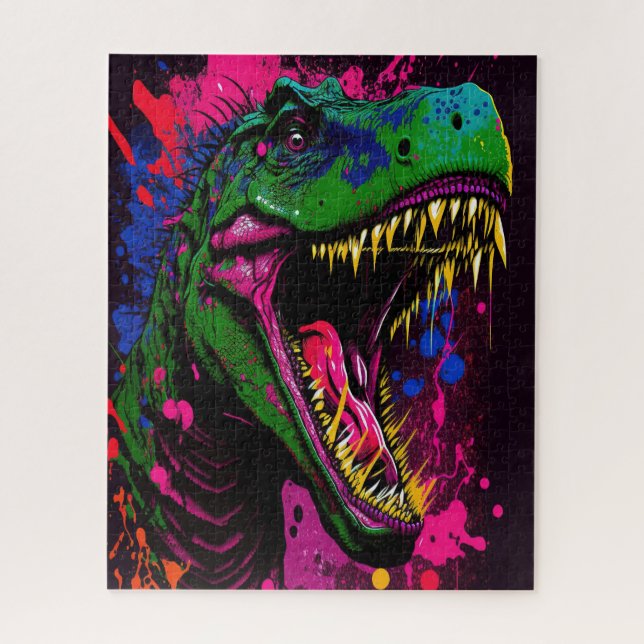 Dinosaur T Rex  Pink   Jigsaw Puzzle (Vertical)