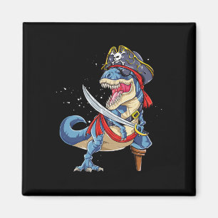 Dinosaur T Rex Pirate Jolly Roger Halloween Funny  Magnet