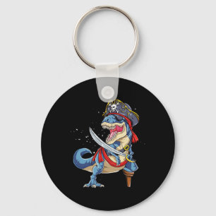 Dinosaur T Rex Pirate Jolly Roger Halloween Gifts Keychain