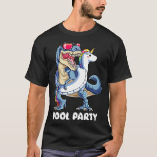 Dinosaur T rex Pool Party for Men Women Boys Girl T-Shirt