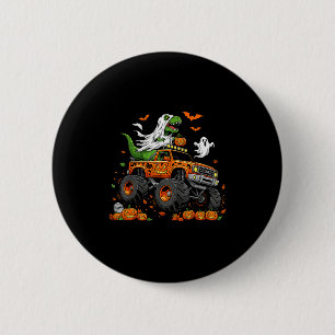 Dinosaur T-rex Riding Monster Truck Halloween Men  2 Inch Round Button