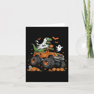 Dinosaur T-rex Riding Monster Truck Halloween Men  Card