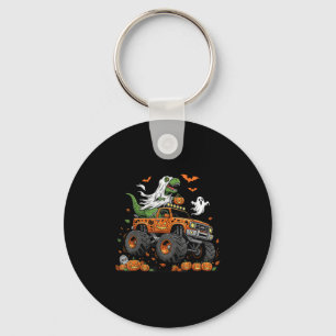 Dinosaur T-rex Riding Monster Truck Halloween Men  Keychain