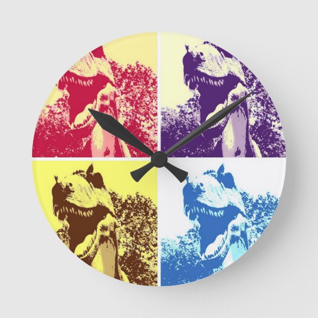 Dinosaur T-Rex Round Clock (Front)