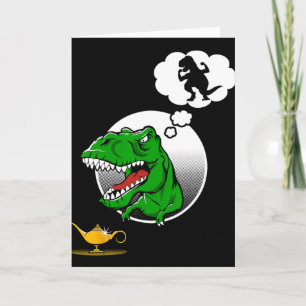 Dinosaur T-rex Short Arms Funny Joke Genie Lamp  Card