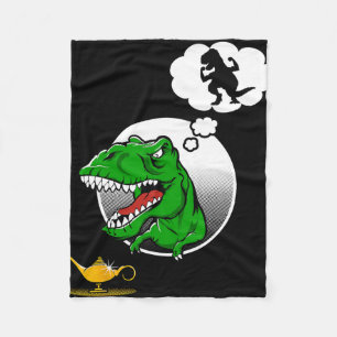 Dinosaur T-rex Short Arms Funny Joke Genie Lamp  Fleece Blanket