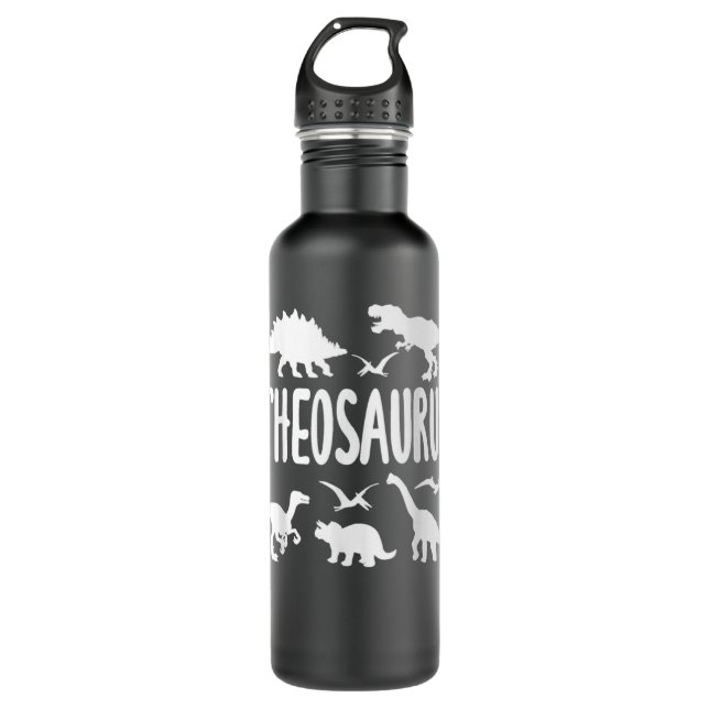 Dinosaur T Rex Theo Theosaurus Boys Dino Name 710 Ml Water Bottle (Front)