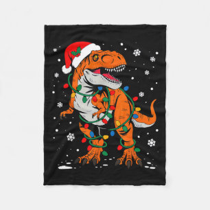 Dinosaur T Rex Tree Christmas Funny Xmas Dino Boys Fleece Blanket