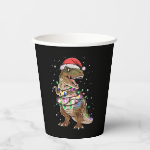 Dinosaur T-rex Tree Christmas Sweater Xmas Dino Paper Cups