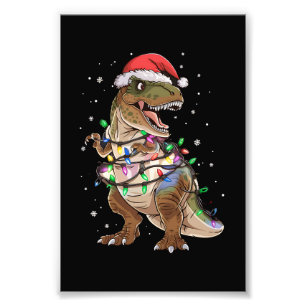 Dinosaur T-rex Tree Christmas Sweater Xmas Dino Photo Print