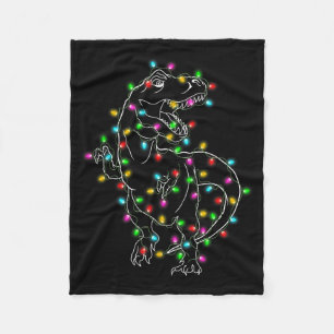 Dinosaur T-rex Tree Christmas Sweater Xmas Pet Din Fleece Blanket