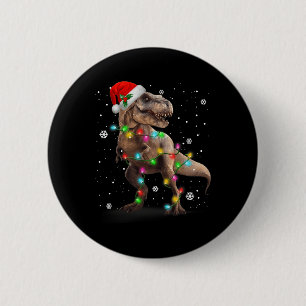 Dinosaur T-rex Tree Christmas Xmas Pet Dino Trex 2 Inch Round Button