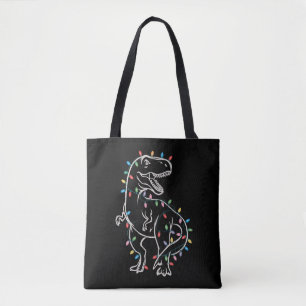 Dinosaur T-rex Tree Christmas Xmas Pet Dino Trex Tote Bag