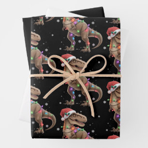 Dinosaur T-rex Tree Christmas Xmas Pet Dino Trex  Wrapping Paper Sheet