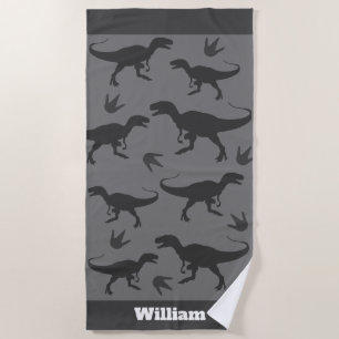 Dinosaur T-Rex Tyrannosaurus Personalized Beach Towel