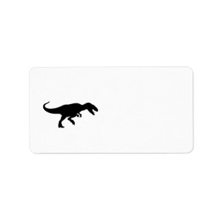 Dinosaur T-Rex Tyrannosaurus Rex Black Silhouette Label