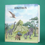 Dinosaur T-Rex Tyrannosaurus Watercolor Raptor Binder<br><div class="desc">This design may be personalized in the area provided by changing the photo and/or text. Or it can be customized by clicking Personalize this Template and then choosing the click to customize further option and delete or change the colour of the background, add text, change the text colour or style,...</div>
