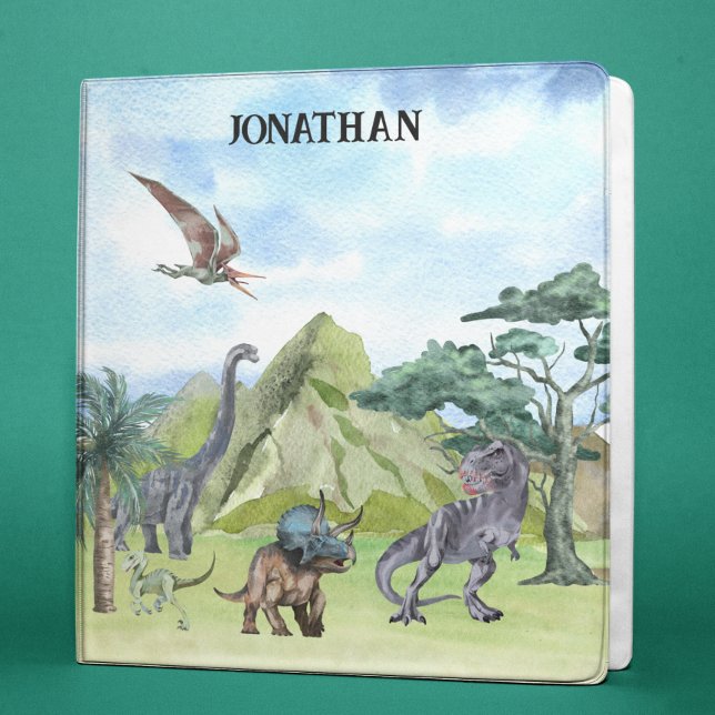 Dinosaur T-Rex Tyrannosaurus Watercolor Raptor Binder (Creator Uploaded)